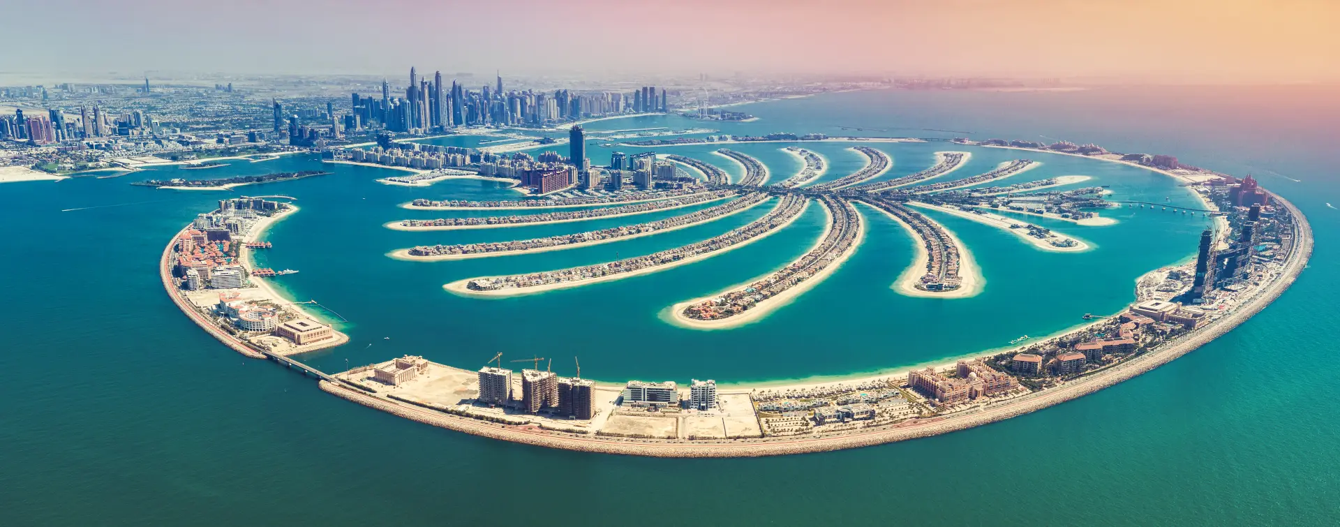 Vista aérea en la Isla de Palm Jumeirah - Excursiones, Visitas guiadas, Actividades, Free tours en español Buendía Emiratos Árabes