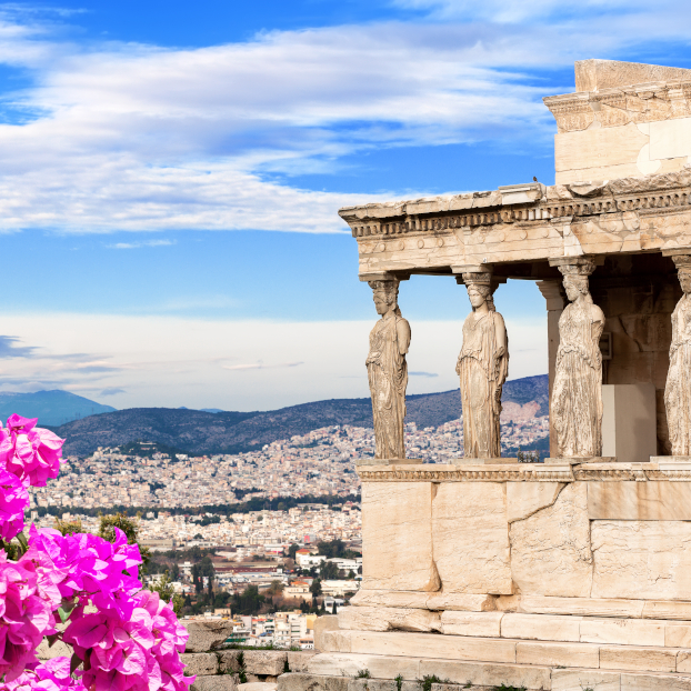 Pórtico de las Cariátides en el templo Erecteion en la Acrópolis de Atenas - Visita Guiada por Acrópolis y la antigua Atenas - Excursiones y Cruceros Buendía Grecia