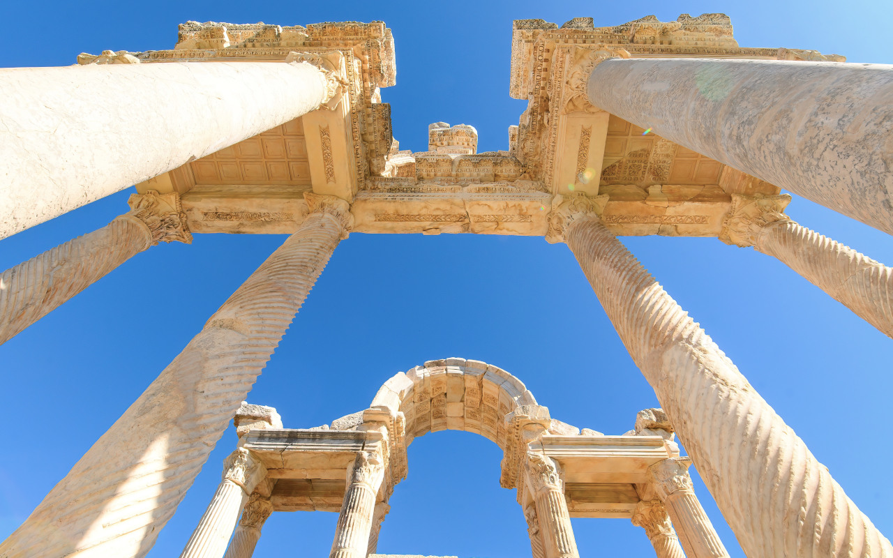 Detalle de los restos romanos de la ciudad de Afrodisias.