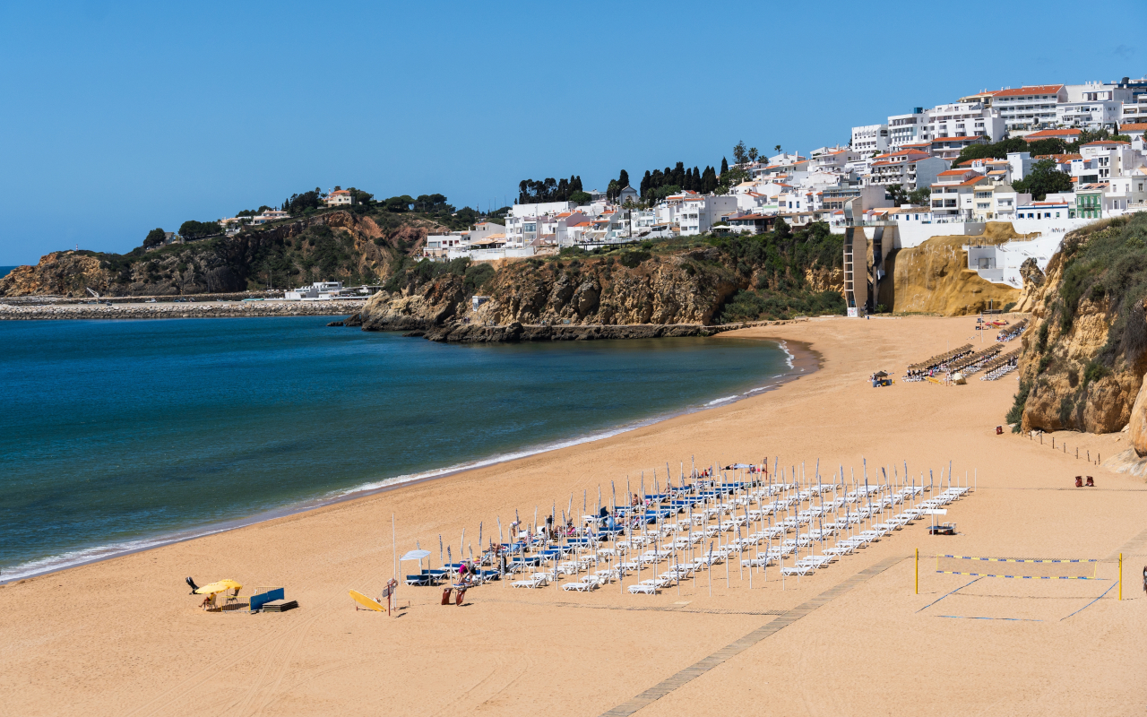 Peneco beach offers unique views of Albufeira.