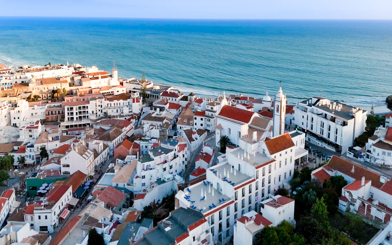 Aerial view of Albufeira, one of the most beautiful corners of Portugal.