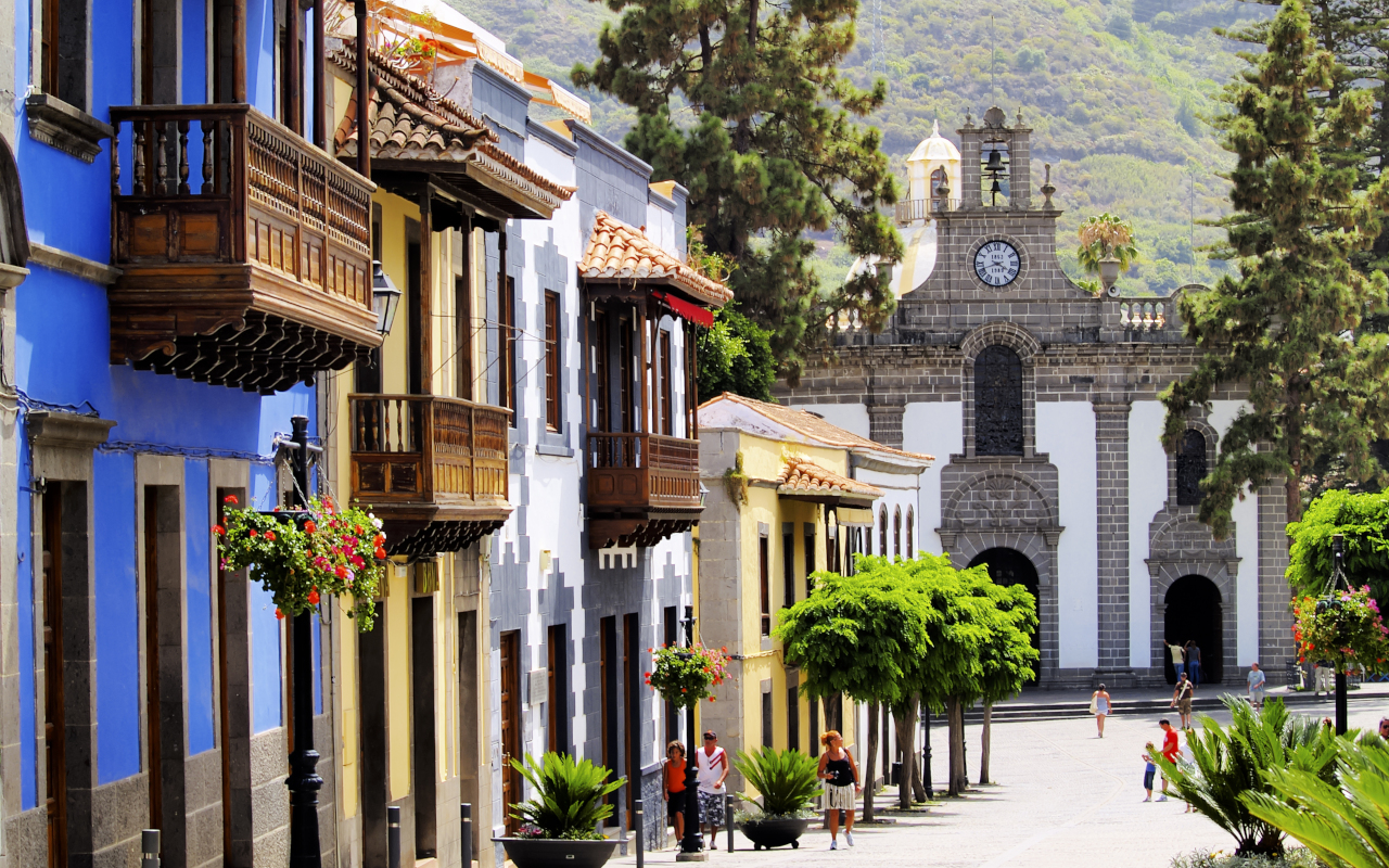 Typical architecture of the village of Teror, one of the most beautiful villages of Gran Canaria.