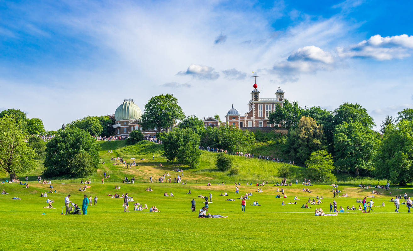 Imagen del parque de Greewich en un día soleado.