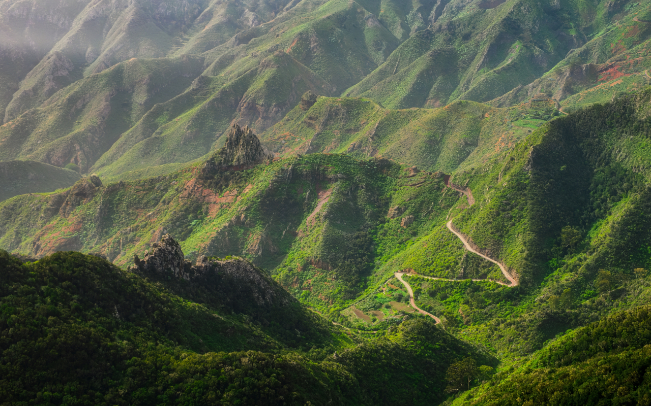 Aerial view of the Anaga Massif in Tenerife.