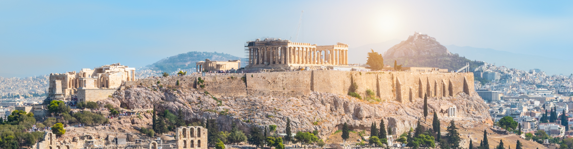 Imagen panorámica de la Acrópolis de Atenas