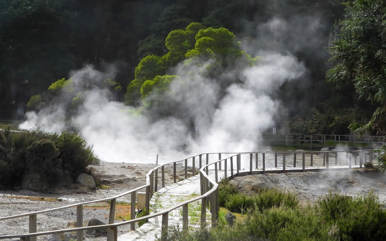 Fumaroles at Lagoa das Furnas in São Miguel, Azores