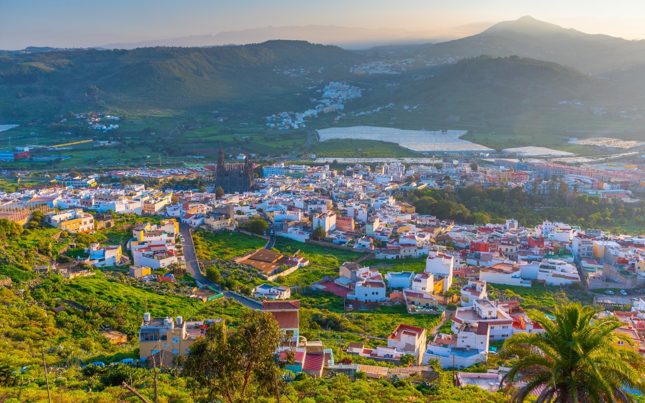 Imagen panorámica de la localidad de Arucas, Gran Canaria