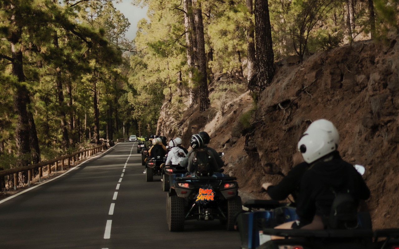 Grupo de quads de camino hacia el Teide, Tenerife
