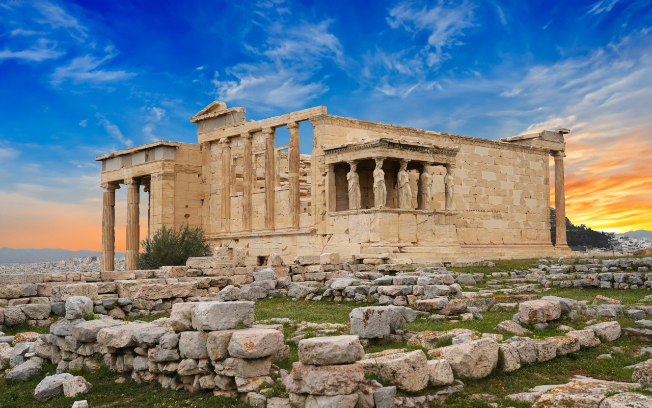 Vista general del impresionante Acrópolis de Atenas
