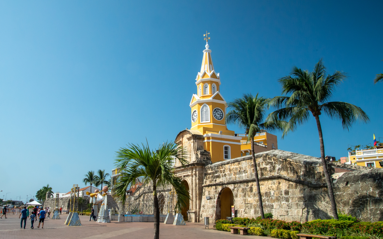 La preciosa Ciudad Amurallada en Cartagena de Indias, Colombia