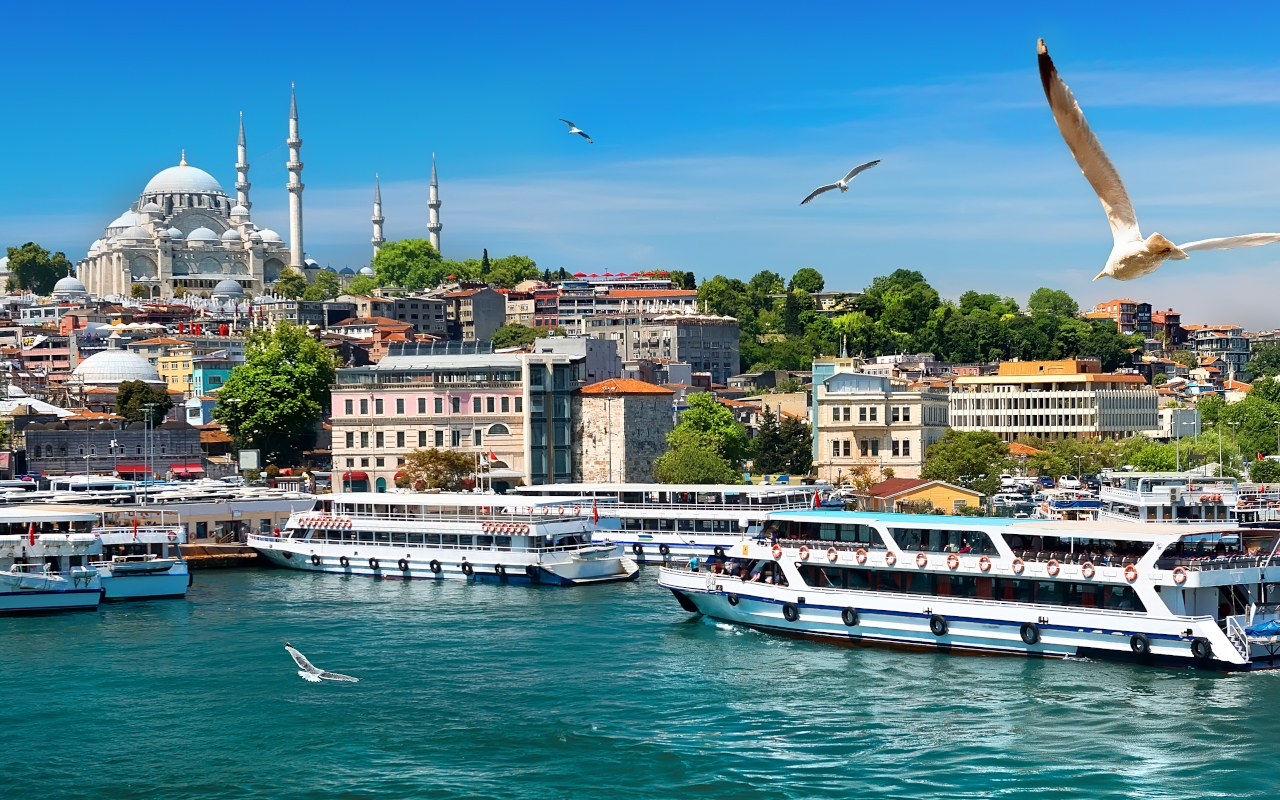 Cruceros saliendo dese Turquía rumbo al Bósforo.