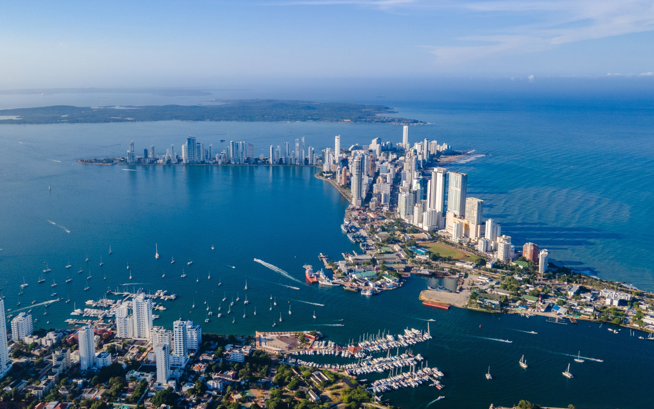 Vista aérea de la ciudad de Cartagena de Indias.