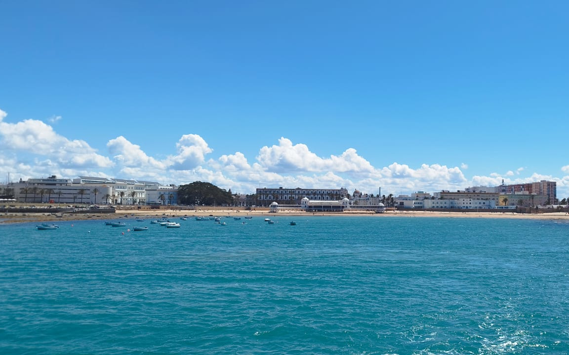 La bahía de Cádiz vista desde el catamarán Pura Vida