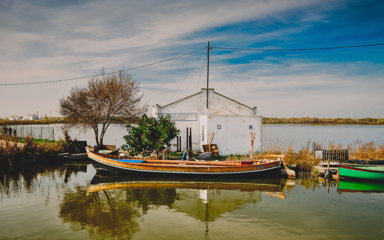 Barca tradicional de navegación de la Albufera, Valencia