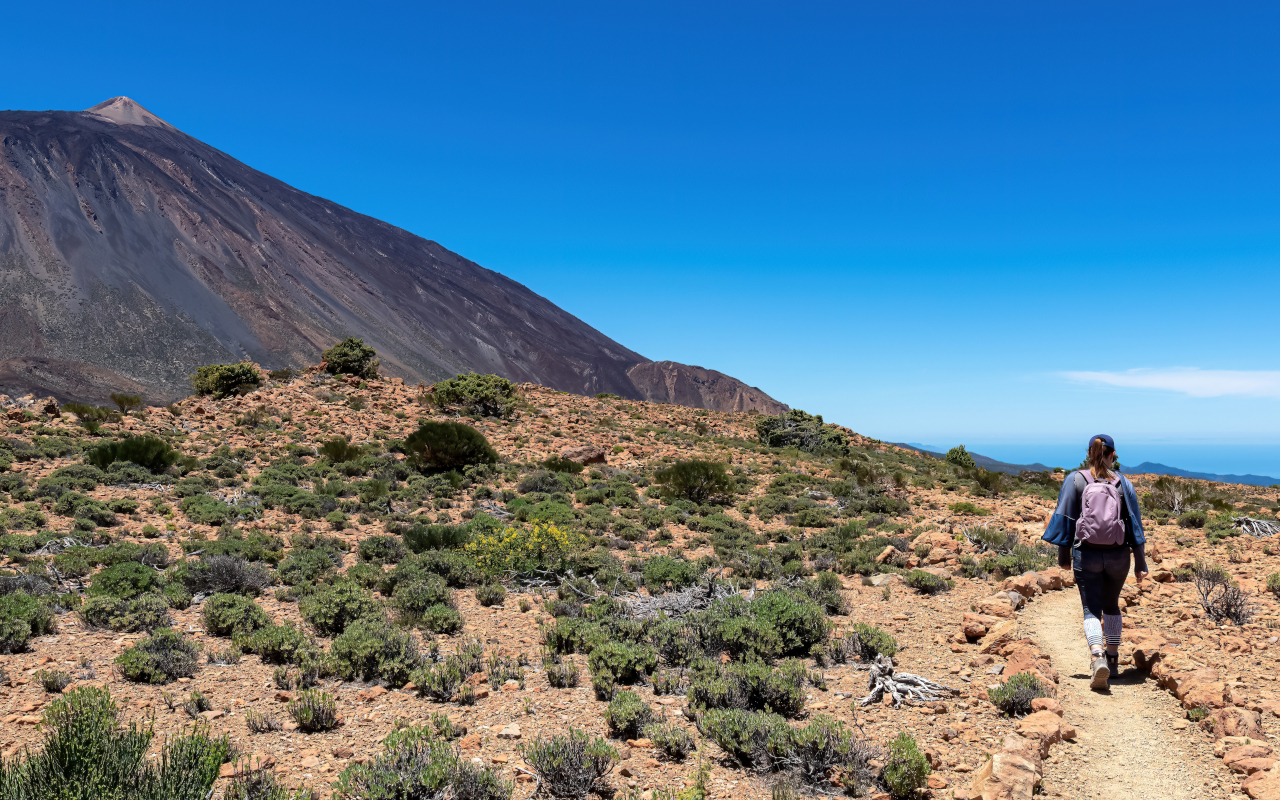 Sendero que lleva a la zona más alta del Parque Nacional del Teide.