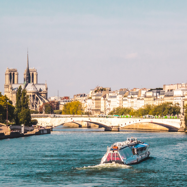 Río Sena con la catedral de Notredame al fondo