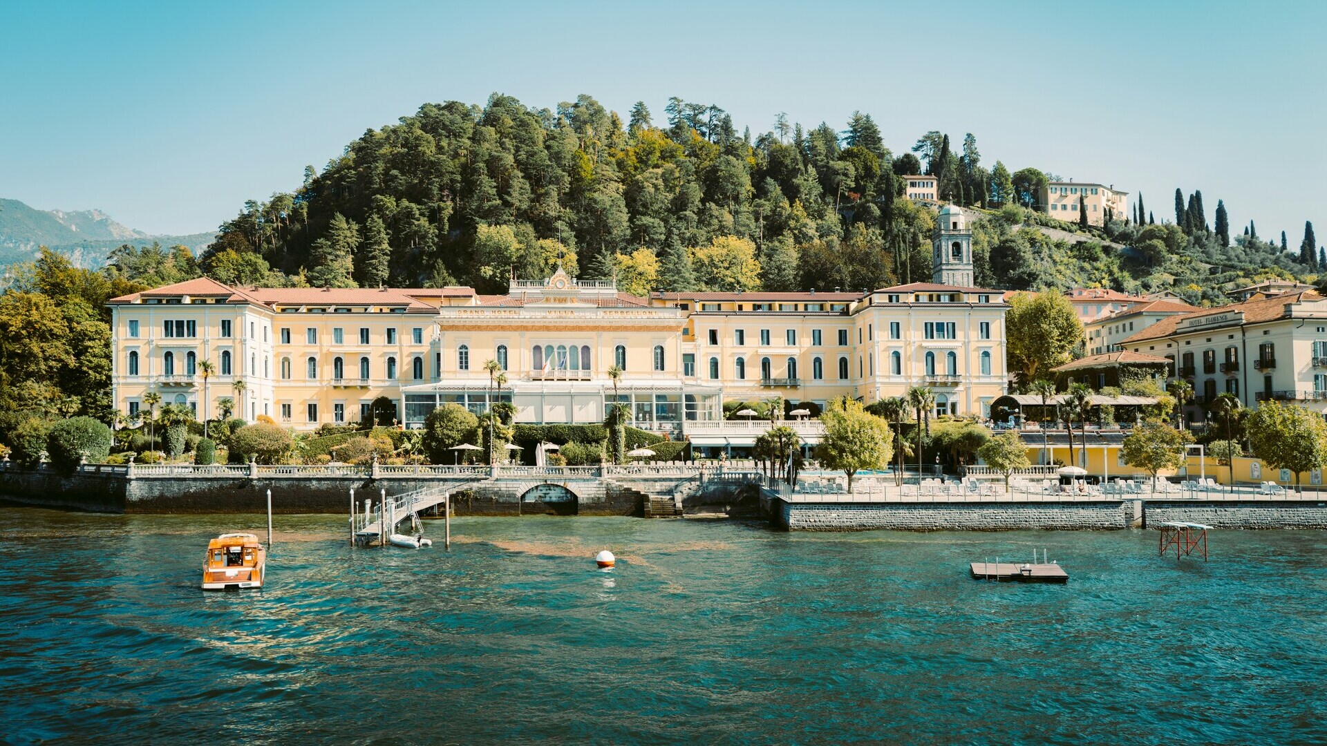Fachada del Grand Hotel Villa Serbelloni en Bellagio, Lago de Como