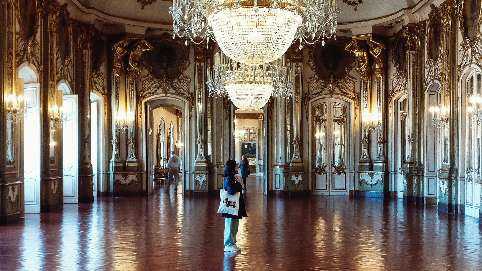 Salón interior del Palacio Nacional de Queluz, cerca de Sintra, Portugal
