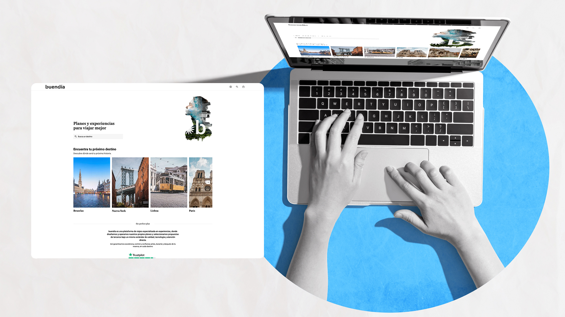 Usuario navegando en la web de Buendía