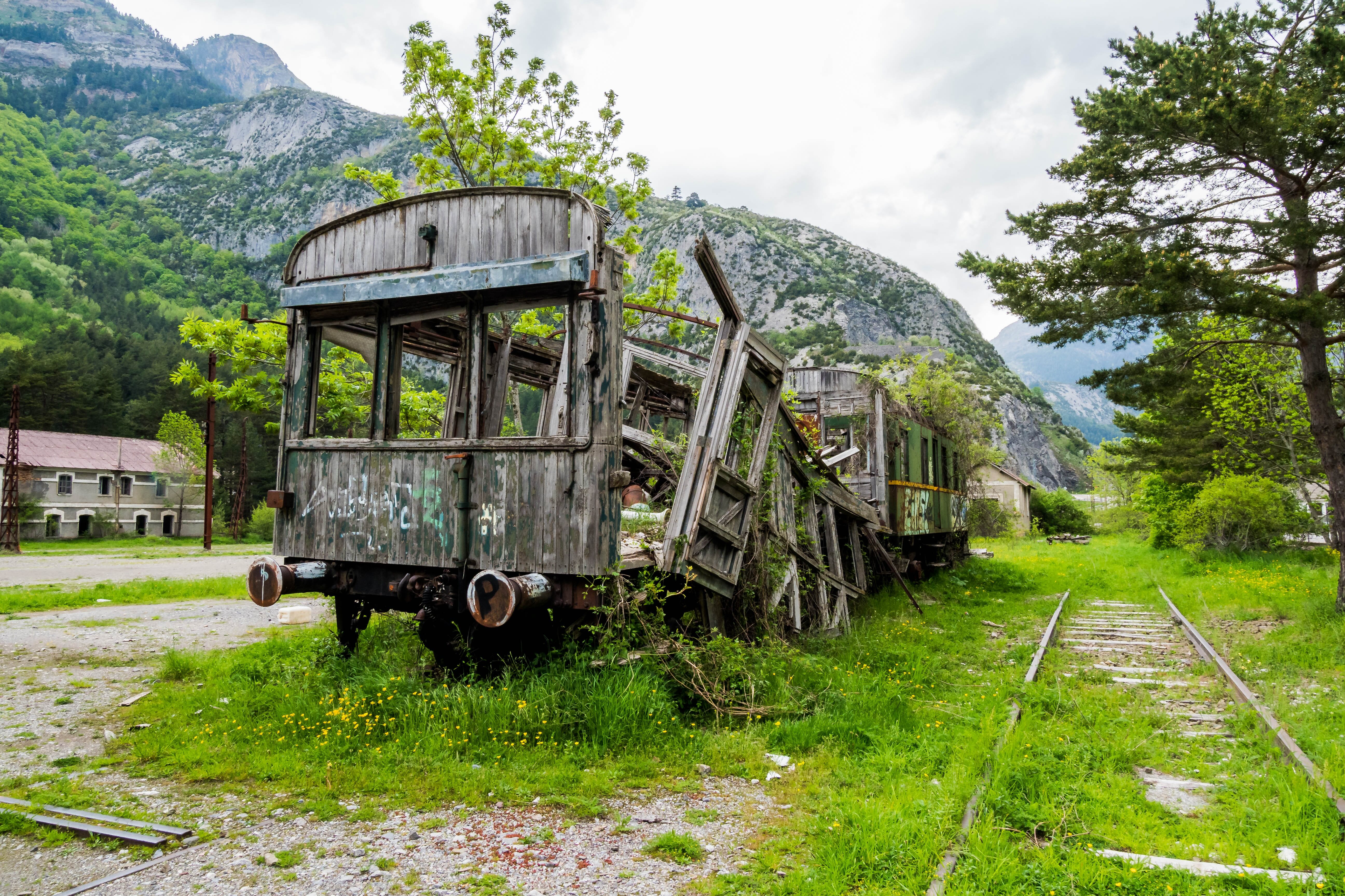 Tren antiguo en Canfranc