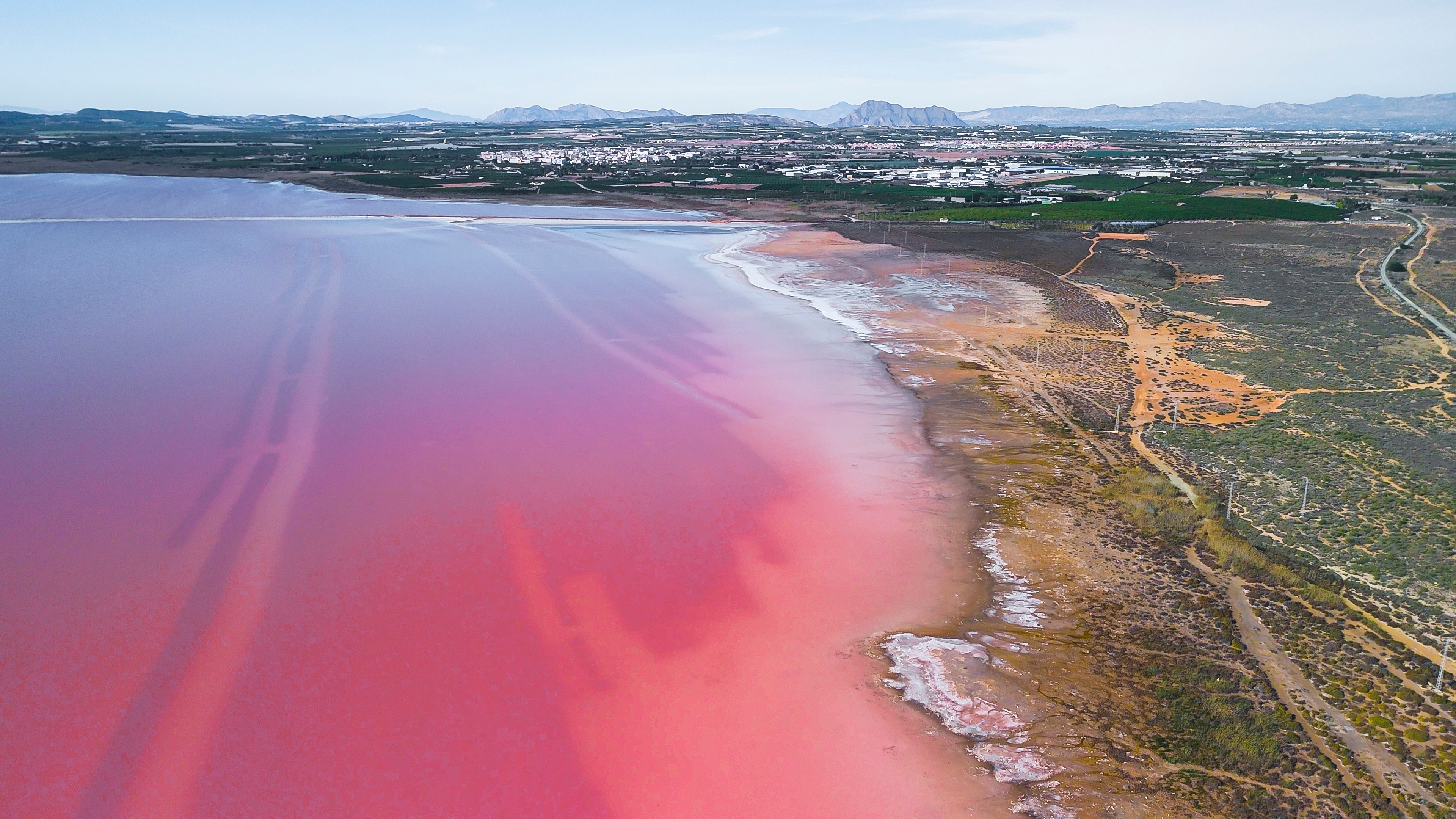 vista aérea laguna rosa