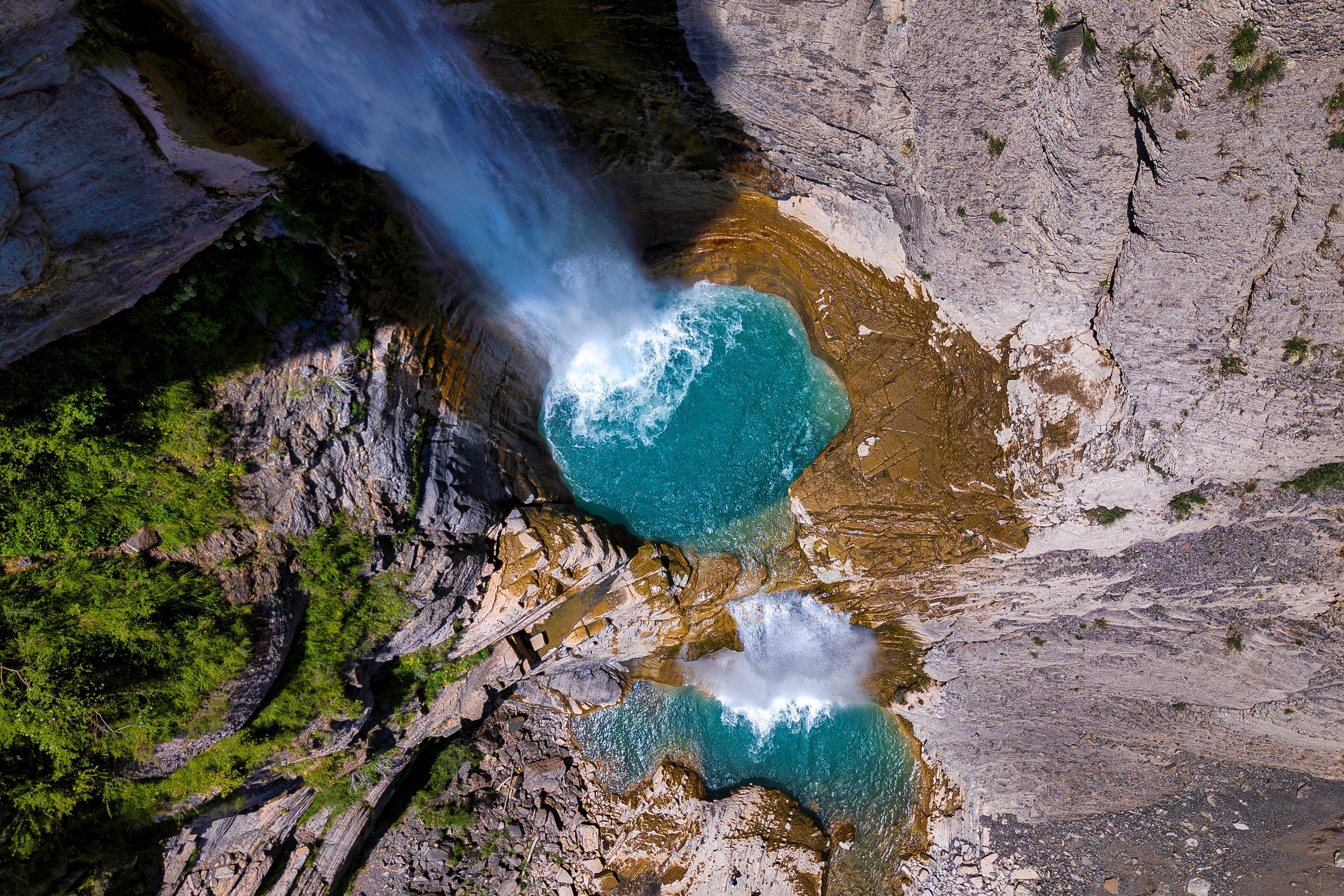 vista aérea cascada del Sorrosal