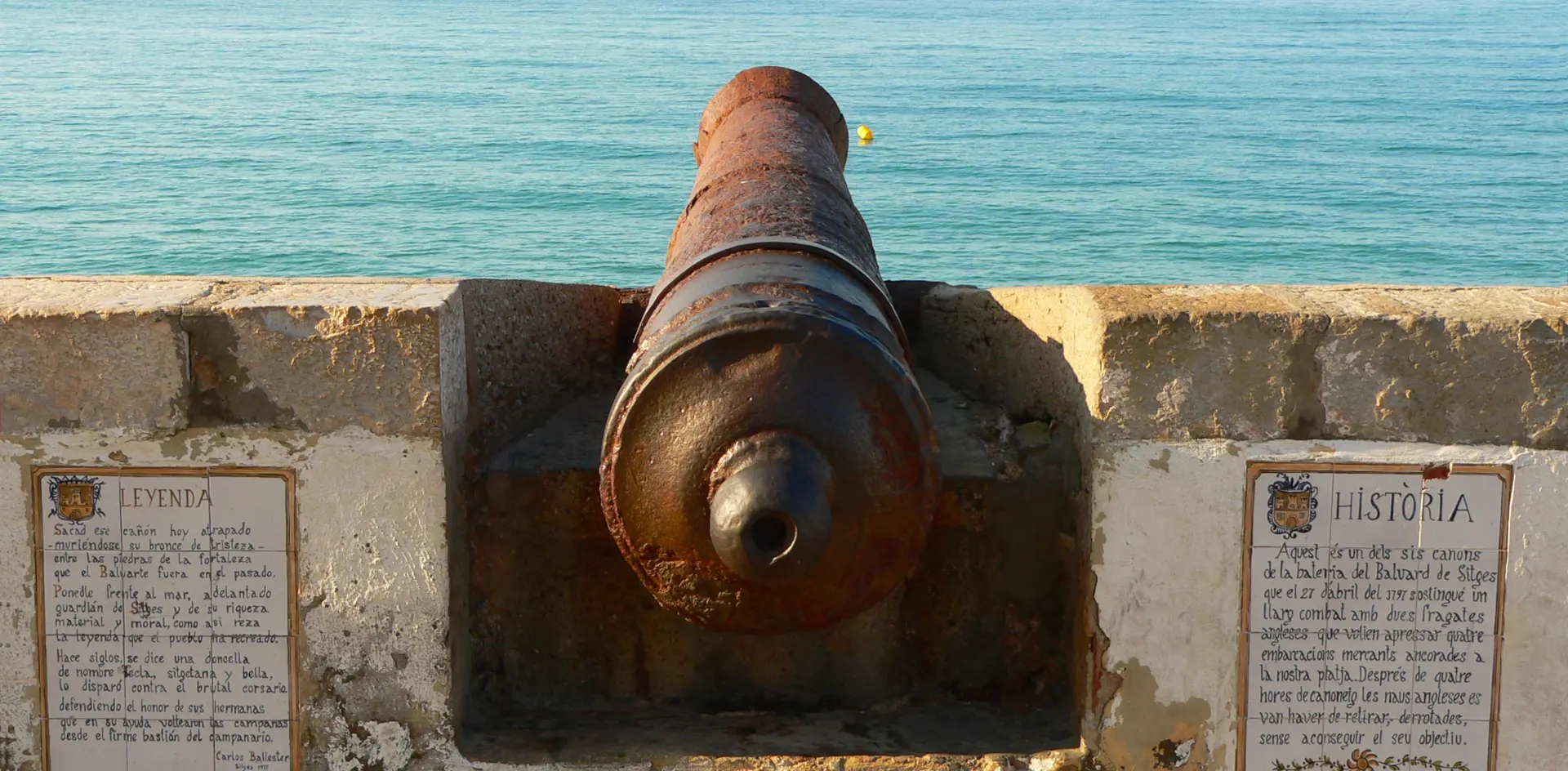 Imagen de los cañones de Sitges