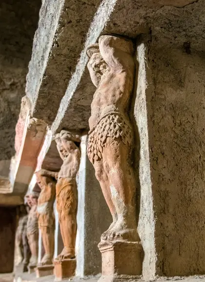 Interior de las termas de Stabia, en Ppompeya, las más antiguas de la ciudad, construidas entre el siglo IV y el III a.C.