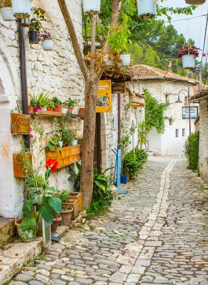 Casco antiguo de Berat, calles empedradas por las que podrás pasear.