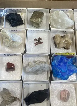 Diferentes tipos de minerales que se verán durante esta actividad.