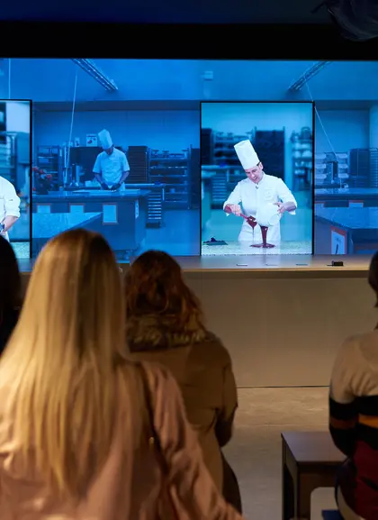 Demostración virtual en el museo del chocolate.