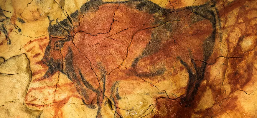 Bisonte rupestre en la Cueva de Altamira, Cantabria.