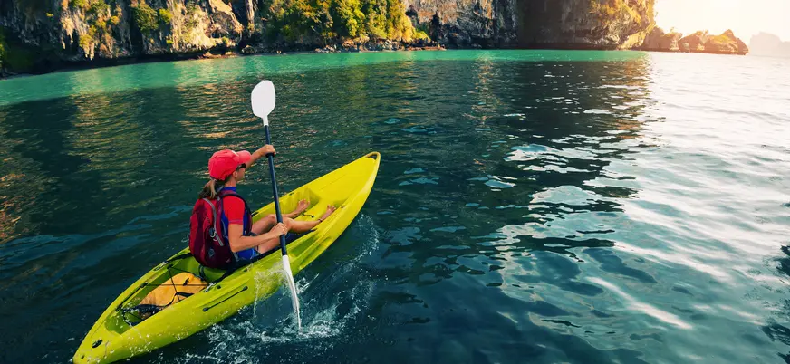 Excursión en kayak desde la playa de Palombina, Llanes, Asturias, en aguas tranquilas