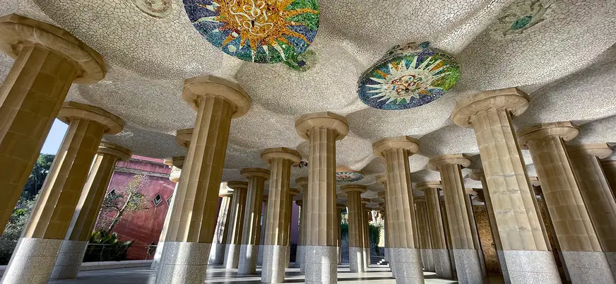 Sala Hipòstila del Park Güell en Barcelona