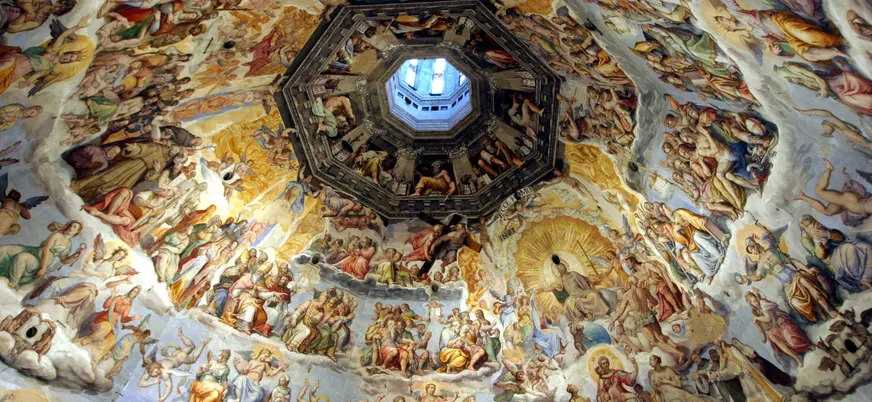 Frescos del Juicio Final en la cúpula del Duomo de Florencia.