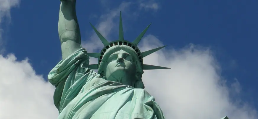 Detalle del rostro de la Estatua de la Libertad en Nueva York, Estados Unidos