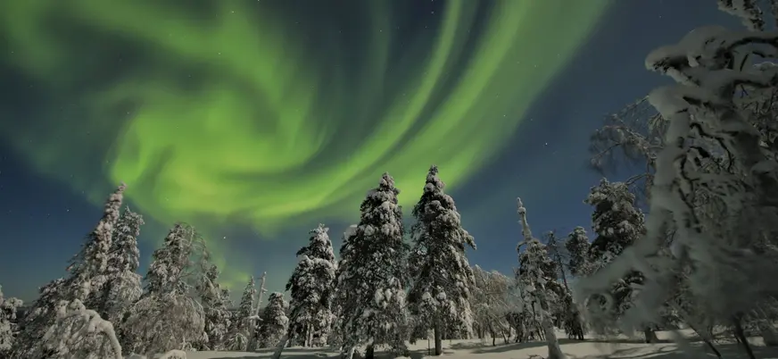 La Laponia finlandesa es el lugar ideal para avistar las auroras boreales.