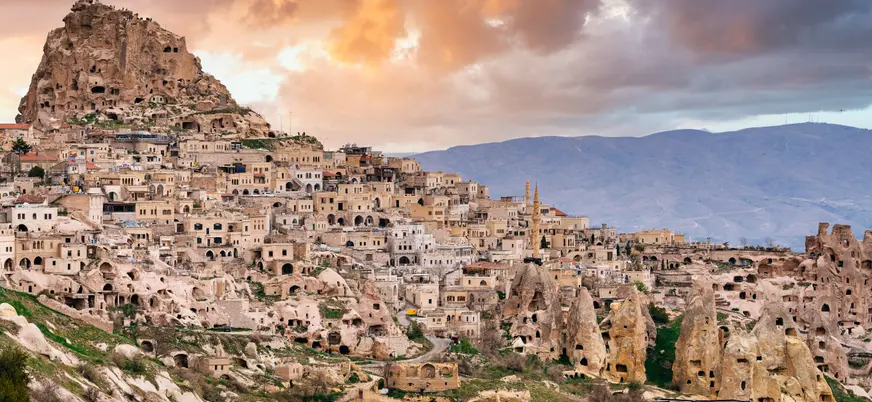 Castillo de Uchisar en Capadocia, Turquía