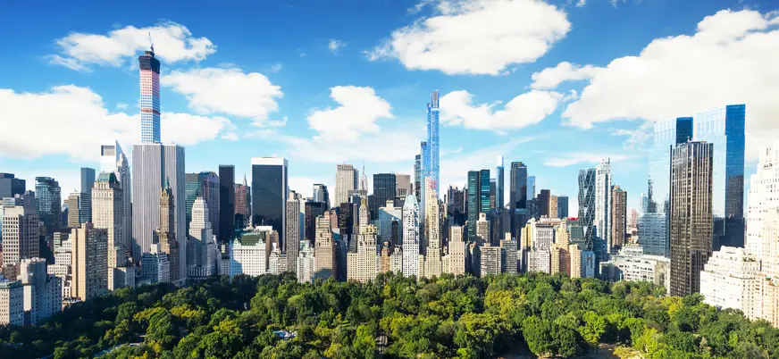 Skyline de Manhattan con Central Park en Nueva York, Estados Unidos