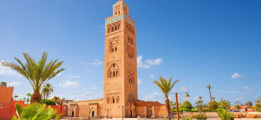 Minarete de la Mezquita Koutoubia en Marrakech, Marruecos