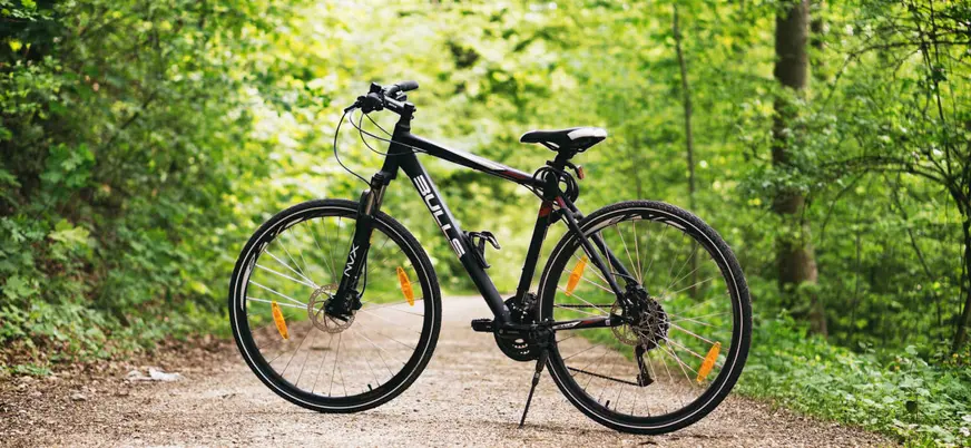 Bicicleta de alquiler en la Senda del Oso, tramo Tuñón-Proaza en Asturias