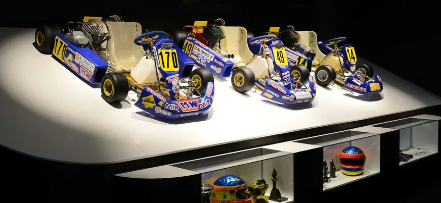 Karts y recuerdos de Fernando Alonso en el Museo y Circuito de Asturias