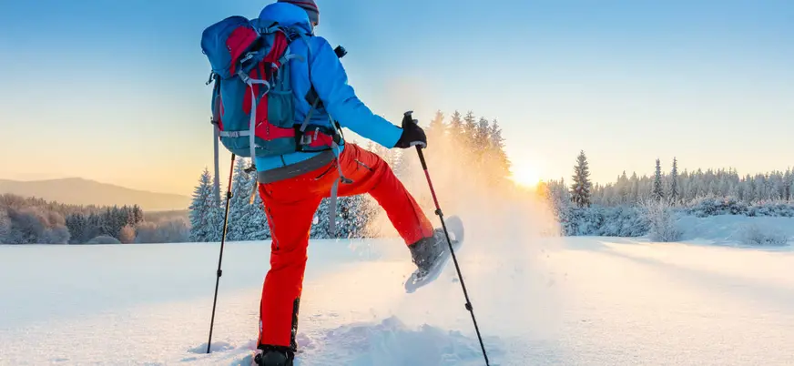 Ruta con raquetas de nieve en el Puerto de San Isidro, Asturias