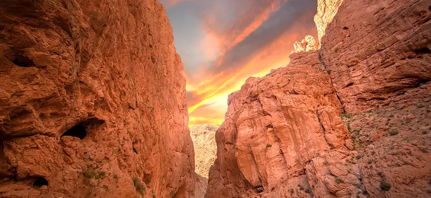 Gargantas del Todra al atardecer en Marruecos