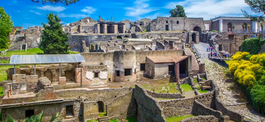 Vista de las ruinas de la ciudad de Pompeya
