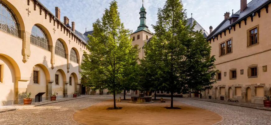 Patio interior de la Casa de la Moneda, el Patio Italiano, en Kutná Hora.