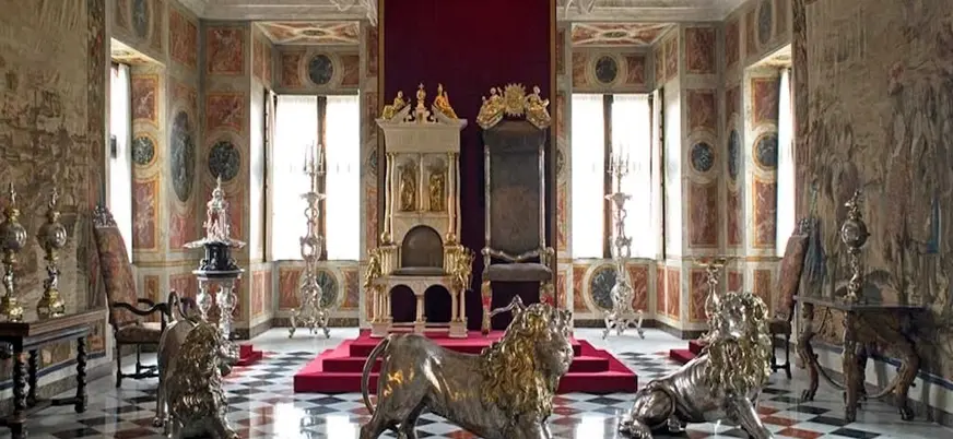 Sala de los Caballeros del Castillo de Rosenborg en Copenhague, Dinamarca
