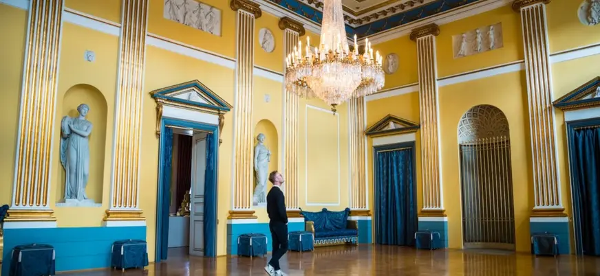 Salas interiores del Palacio de Amalienborg en Copenhague, Dinamarca