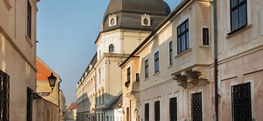 Calle de Miklos Schneider-Trnavsky en el centro histórico de Trnava.