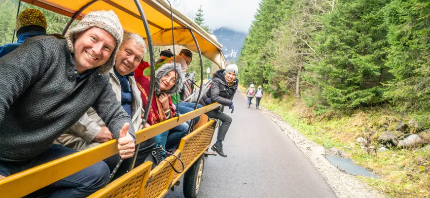 Paseo en carro de caballos por los senderos de Zakopane, Polonia